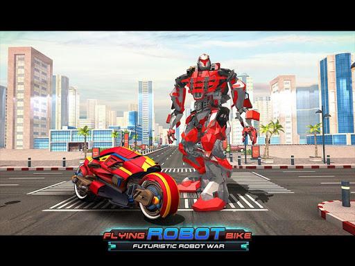 Real Flying Robot Bike : Robot Shooting Games - عکس بازی موبایلی اندروید