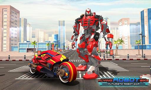 Real Flying Robot Bike : Robot Shooting Games - عکس بازی موبایلی اندروید