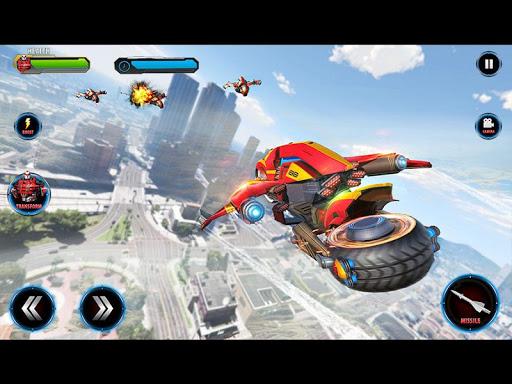 Real Flying Robot Bike : Robot Shooting Games - عکس بازی موبایلی اندروید