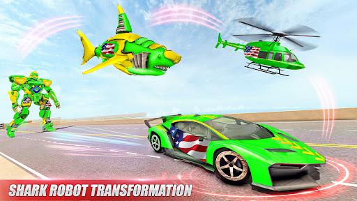 Shark Robot Transform Car Game - Gameplay image of android game