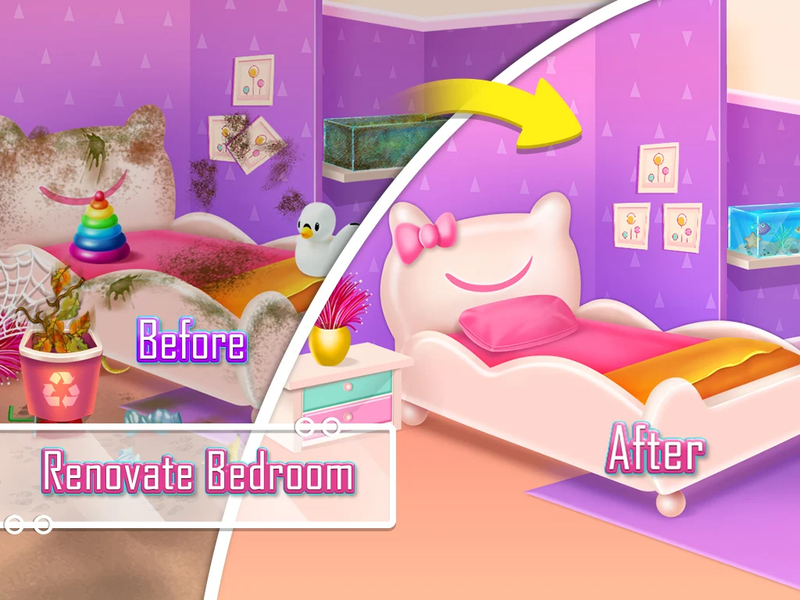 home clean - design girl games - Gameplay image of android game