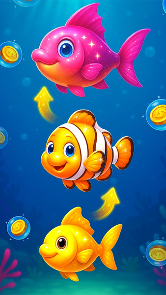 Merge Fish Evolution Games - Gameplay image of android game