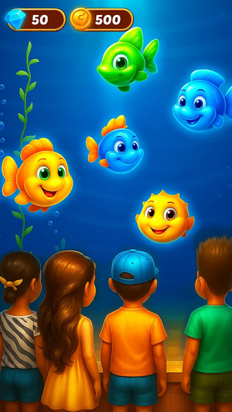 Merge Fish Evolution Games - Gameplay image of android game