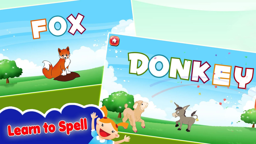 kids Spelling Practice Animals - Gameplay image of android game