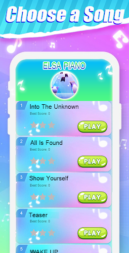 Piano Tiles Elsa Game - Let It Go - Gameplay image of android game