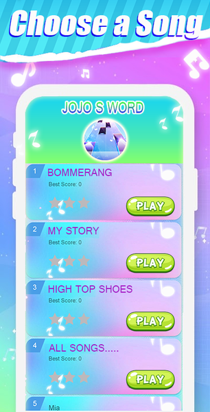 Jojo Piano Tiles With Siwa - Gameplay image of android game