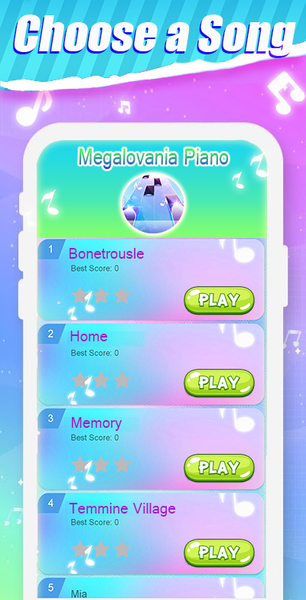 Megalovania Piano Game - Under - Gameplay image of android game