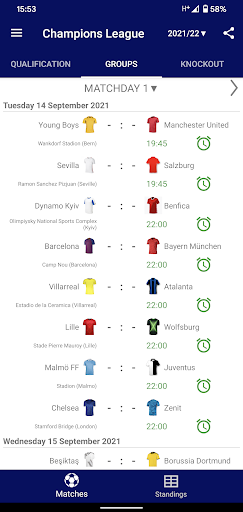Results for Champions League - عکس برنامه موبایلی اندروید