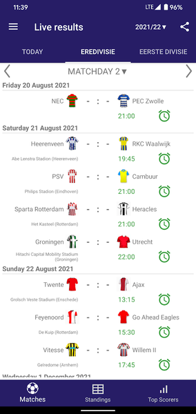 Live Scores for Eredivisie - عکس برنامه موبایلی اندروید