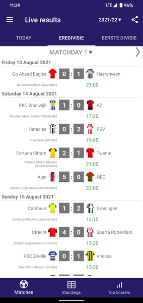 Live Scores for Eredivisie - عکس برنامه موبایلی اندروید