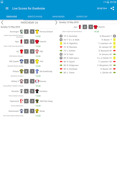Live Scores for Eredivisie - عکس برنامه موبایلی اندروید