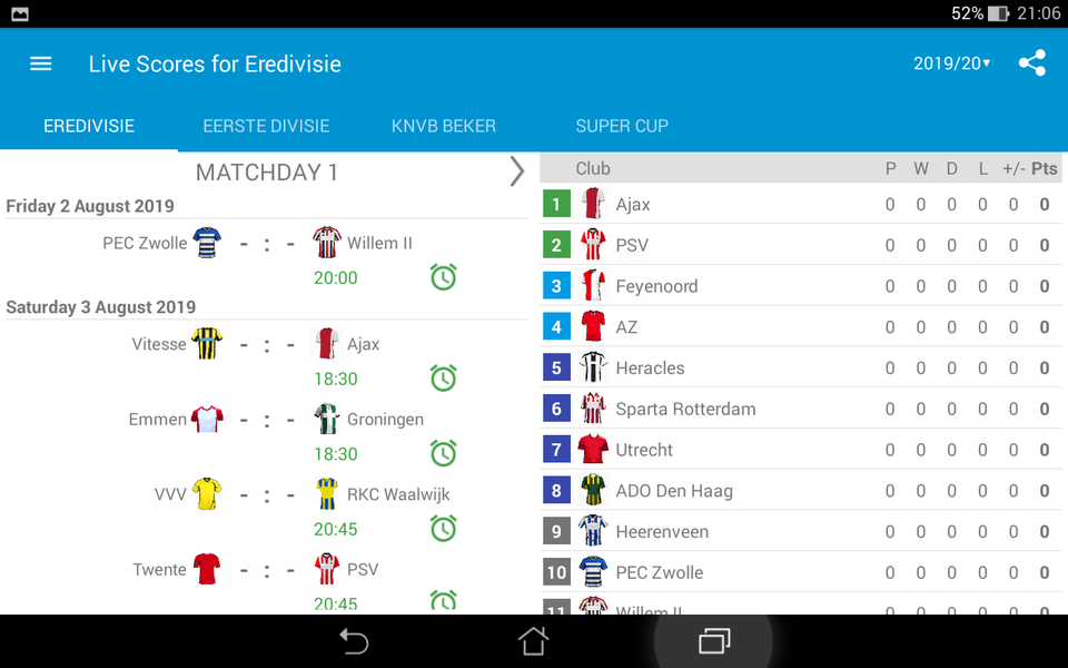 Live Scores for Eredivisie - عکس برنامه موبایلی اندروید