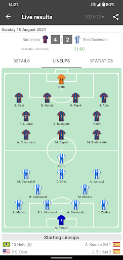 Live Scores for La Liga ۲۰۲۵ - عکس برنامه موبایلی اندروید