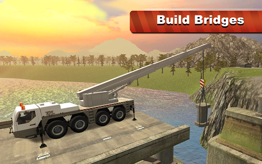 Bridge Construction Crane Sim - Gameplay image of android game