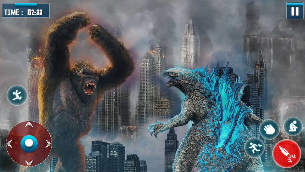 King Kong Fight Godzilla 3D - Gameplay image of android game