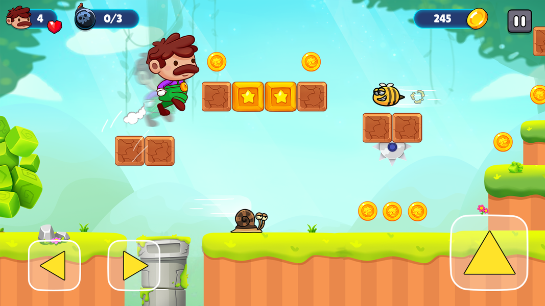 Super Bro: Adventure Run Game - Gameplay image of android game