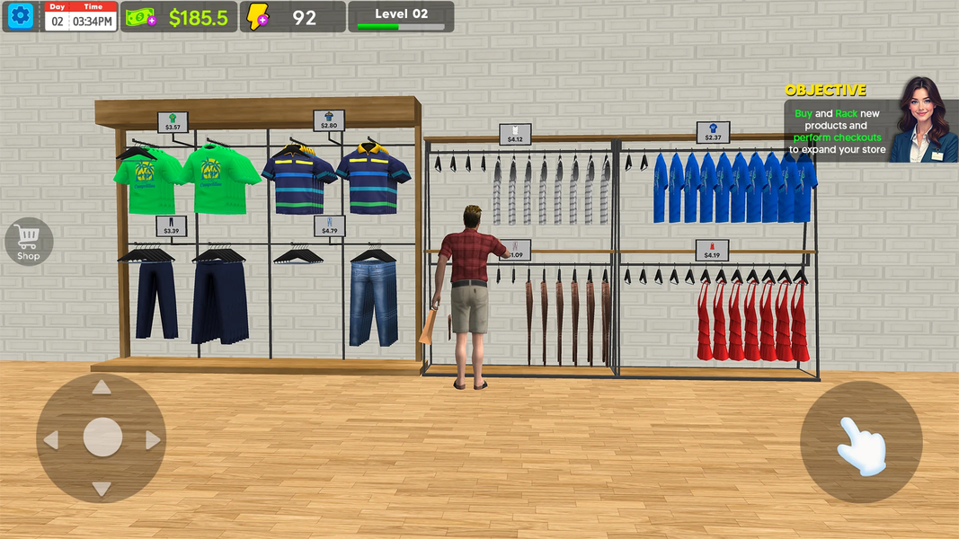 Garments Shop - Simulator Game - Gameplay image of android game