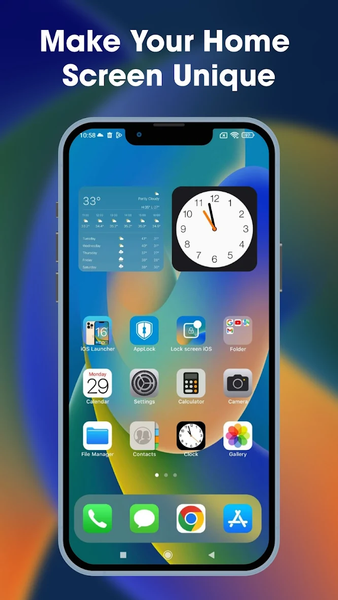 Launcher iOS ۱۷ - عکس برنامه موبایلی اندروید