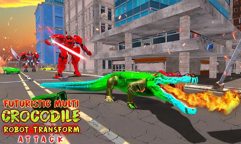 Futuristic Multi Crocodile Rob - Gameplay image of android game