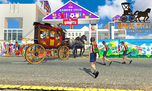 Horse Taxi City School Transport Pro - Gameplay image of android game