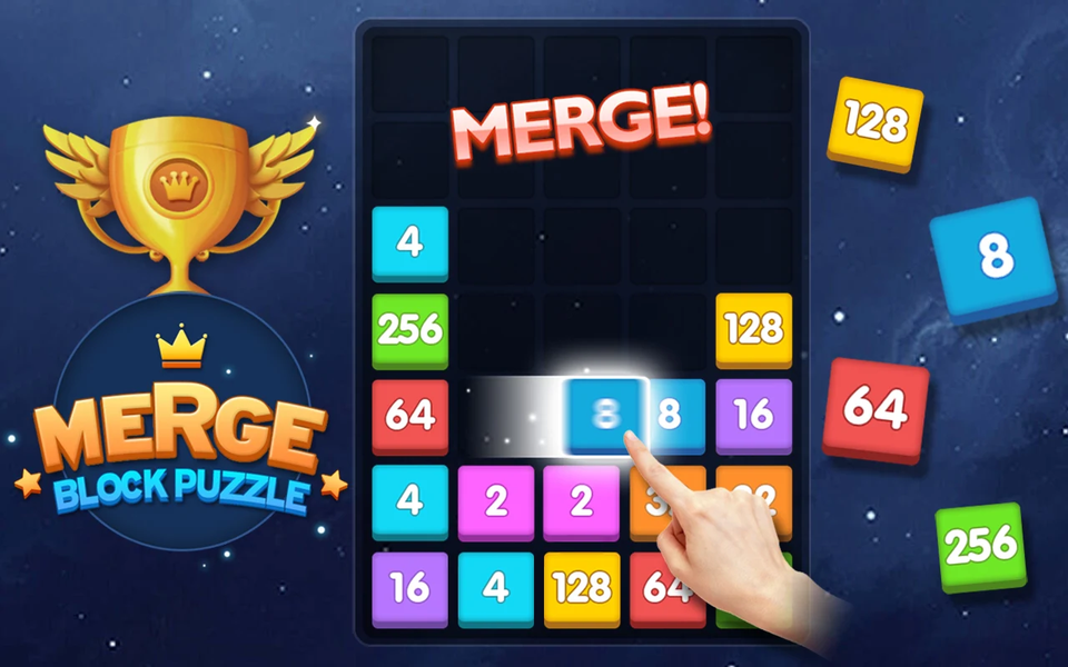 Merge Games - 2048 Puzzle - Gameplay image of android game