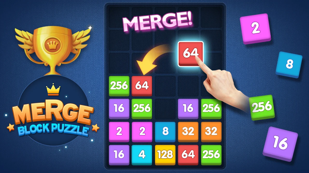 Merge Games - 2048 Puzzle - Gameplay image of android game