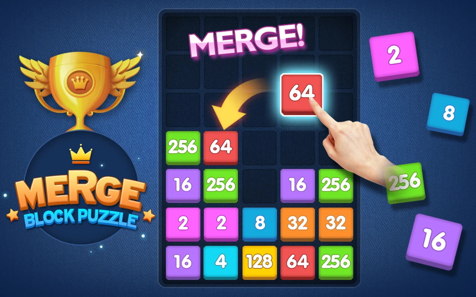 Merge Games - 2048 Puzzle - Gameplay image of android game