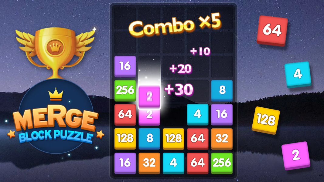 Merge Games - 2048 Puzzle - Gameplay image of android game