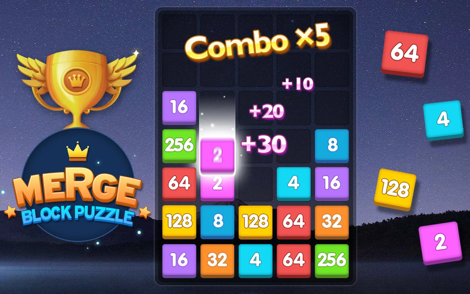 Merge Games - 2048 Puzzle - Gameplay image of android game