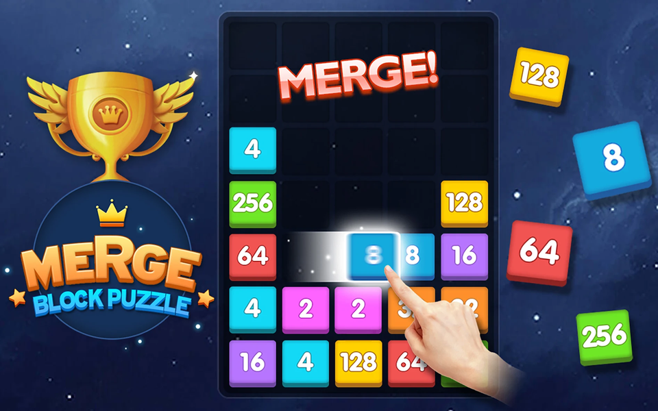 Merge Games - 2048 Puzzle - Gameplay image of android game
