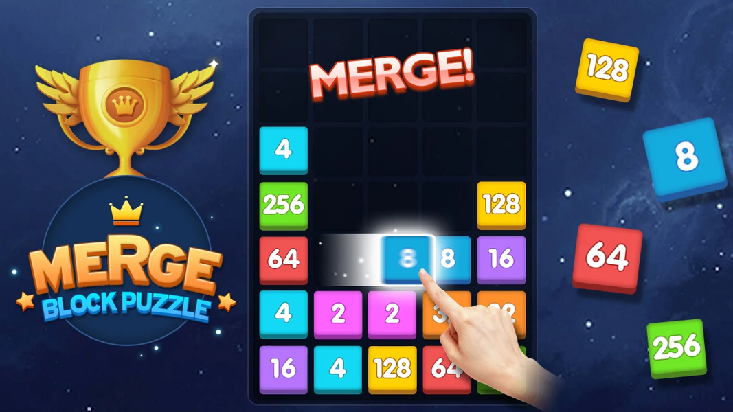 Merge Games - 2048 Puzzle - Gameplay image of android game