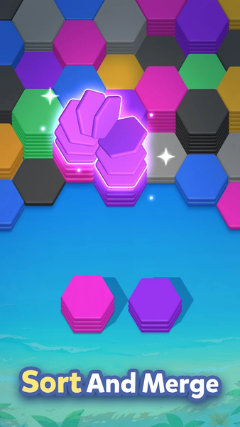 Hexa Merge: Tile Sort Puzzle - عکس بازی موبایلی اندروید