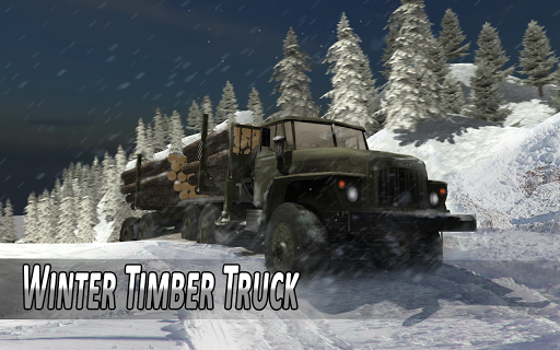 Winter Timber Truck Simulator - Gameplay image of android game