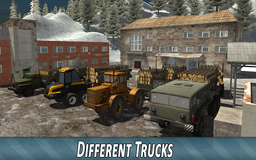 Winter Timber Truck Simulator - Gameplay image of android game