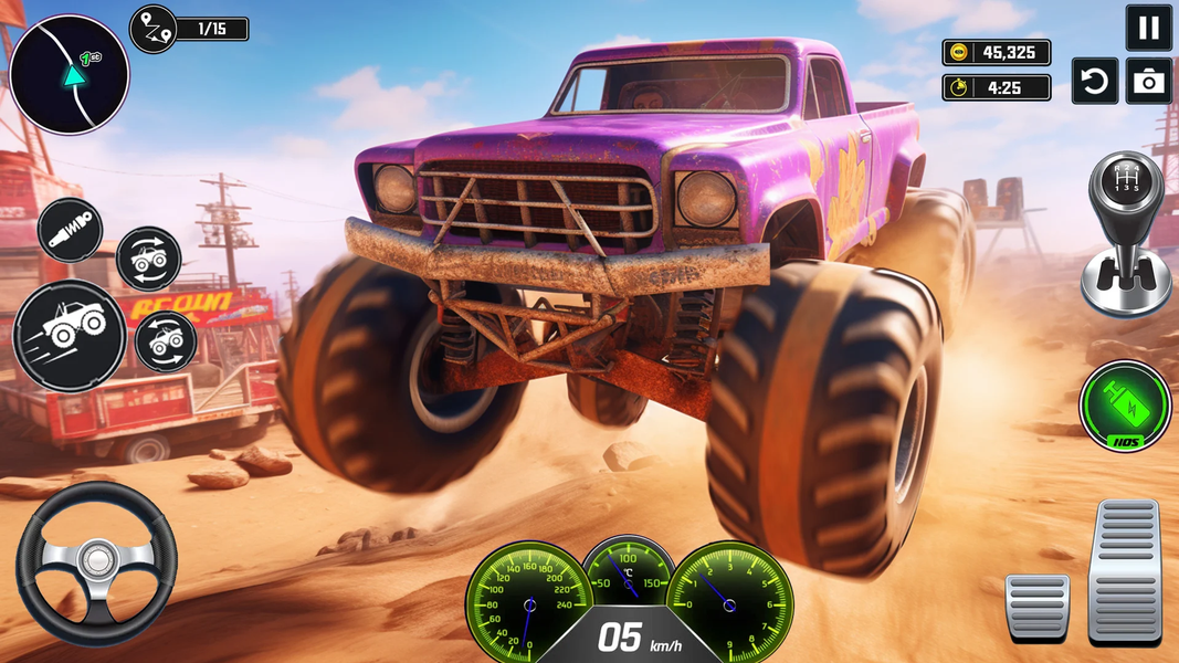 Hard Wheels Monster Truck Game - Gameplay image of android game