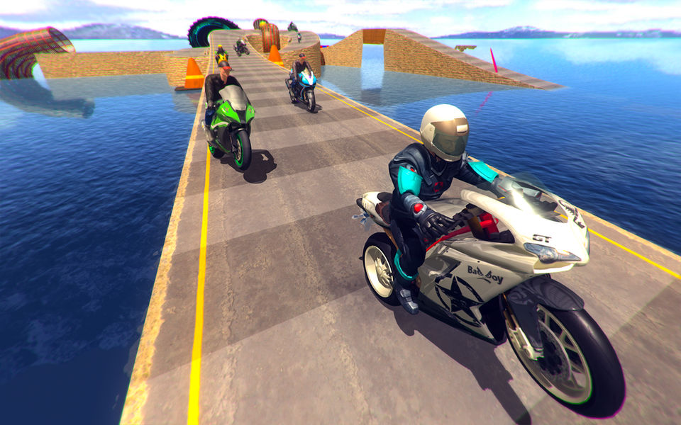 Motorcycle Challenge Ramp Bike - Gameplay image of android game