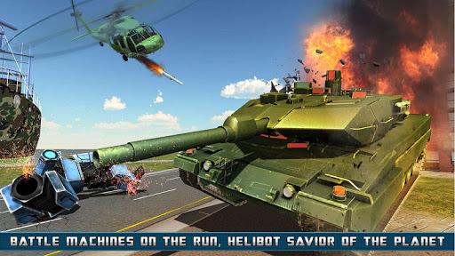 Flying Helicopter Robot Transform War Robot Hero - Gameplay image of android game