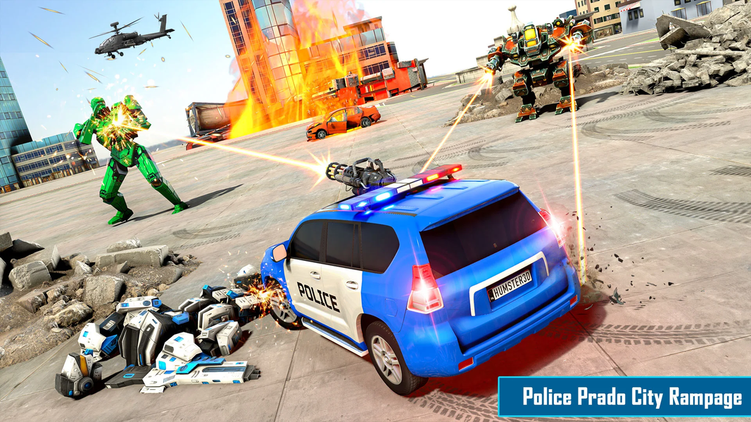 Police Robot Car Transform War - Gameplay image of android game