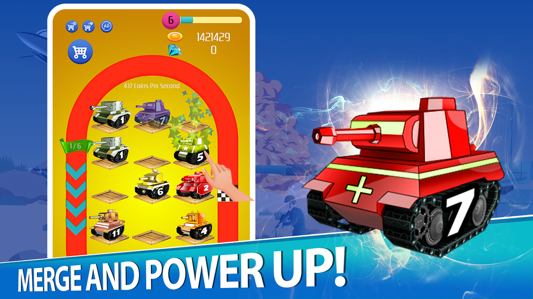 Merge Master: Superhero Tank - Gameplay image of android game