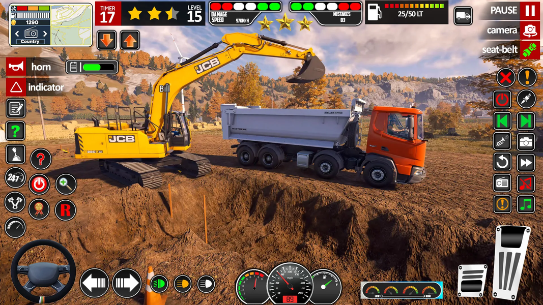 JCB Game Snow Excavator Games - Gameplay image of android game