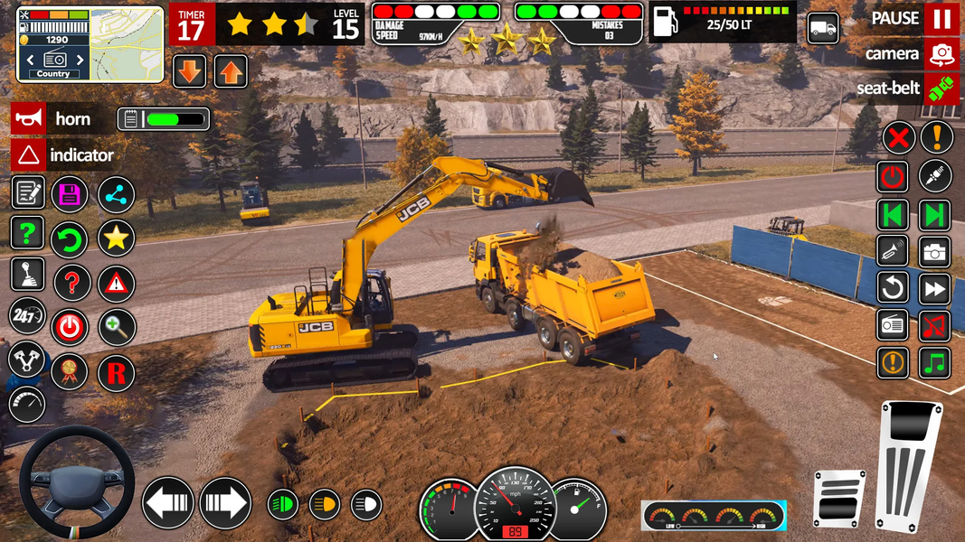 JCB Game Snow Excavator Games - Gameplay image of android game