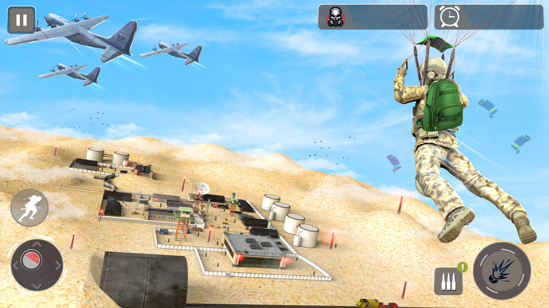 Gun Games Commando - 3d fire - Gameplay image of android game