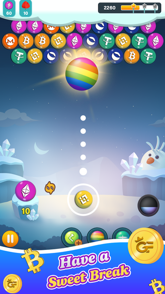 Crypto Bubble Shooter Online - Gameplay image of android game