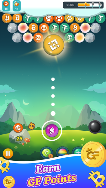 Crypto Bubble Shooter Online - Gameplay image of android game