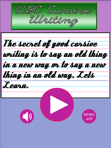 Cursive Writing Practice Book - Gameplay image of android game