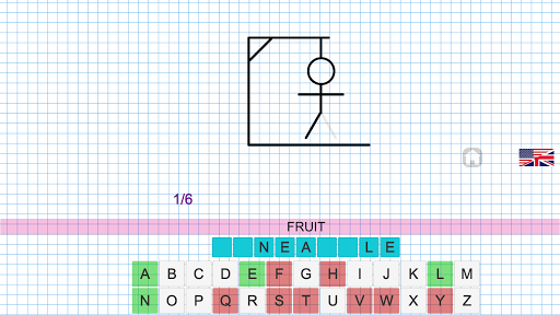 Hangman in english 1 2 3 4 5 6 - عکس بازی موبایلی اندروید