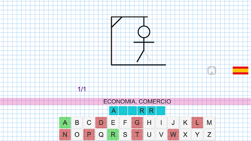 Hangman in english ۱ ۲ ۳ ۴ ۵ ۶ - عکس بازی موبایلی اندروید