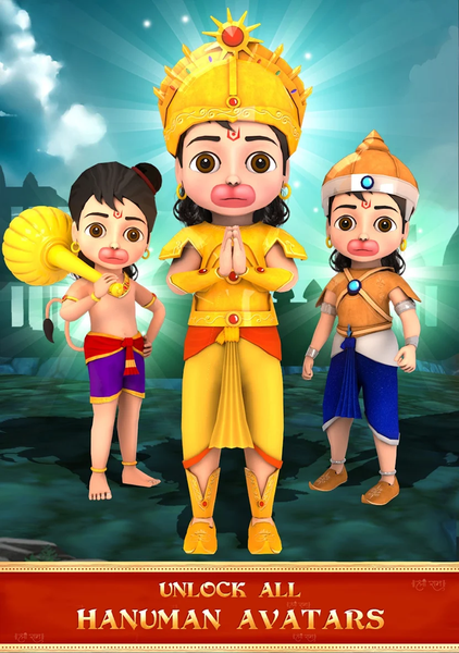 Little Hanuman - Running Game - Gameplay image of android game
