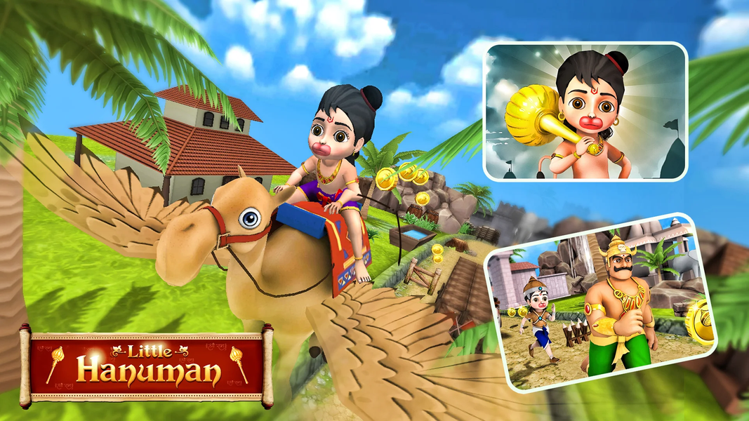 Little Hanuman - Running Game - Gameplay image of android game