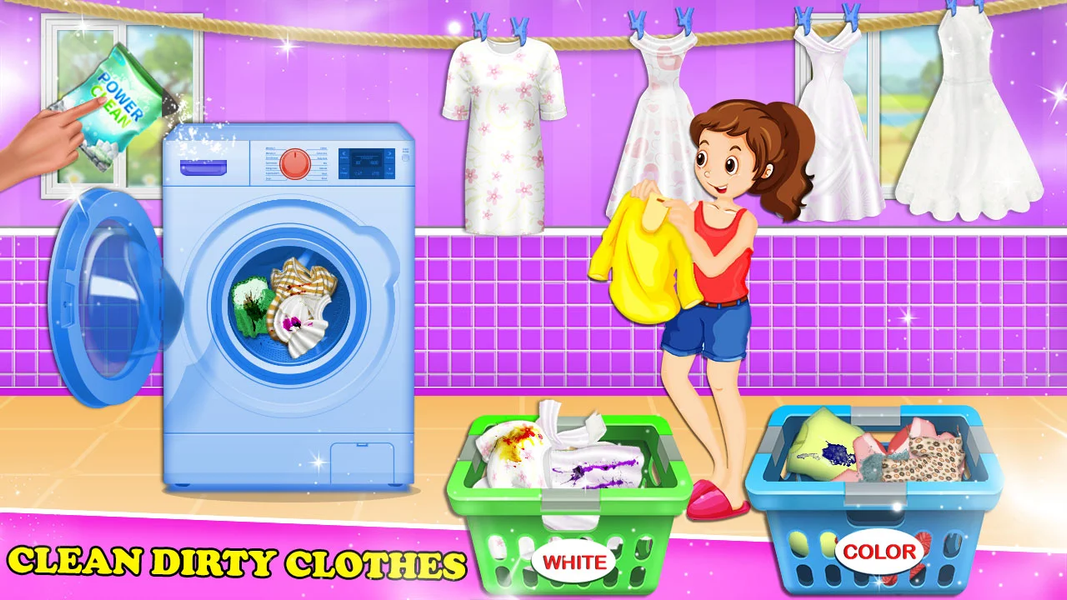 Girl House Cleaning Home Clean - Gameplay image of android game